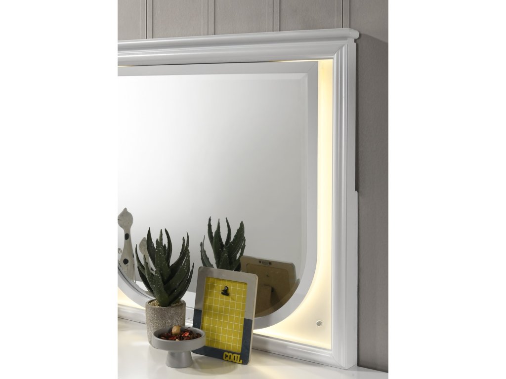 Mirror w/ LED, Pearl White - image 2