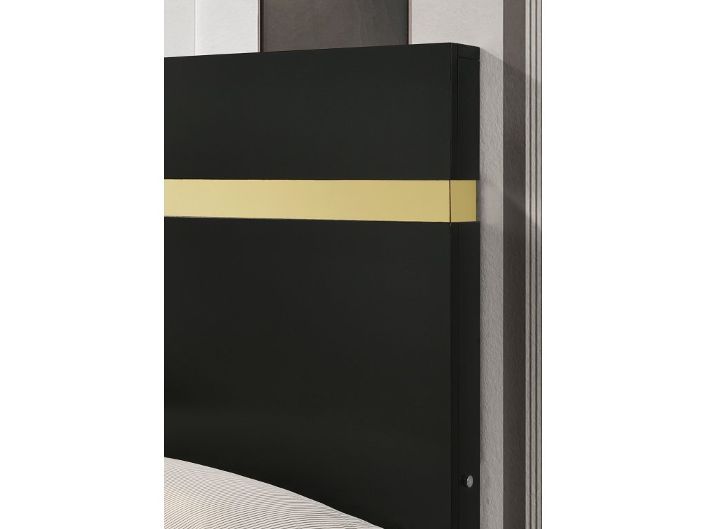 Queen Bed, Black/Gold - image 4