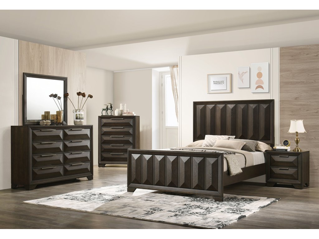 E.King Bed, Espresso - main image