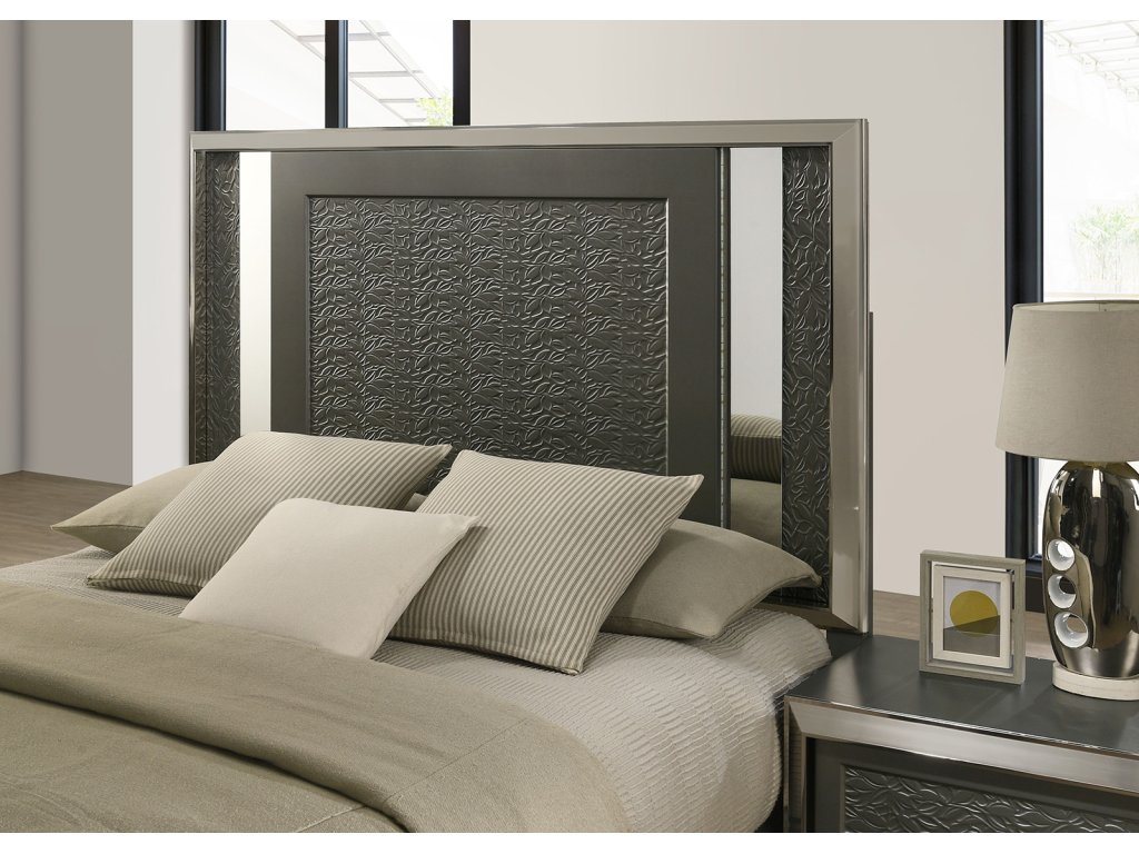 Queen Bed, Dark Gray - image 3