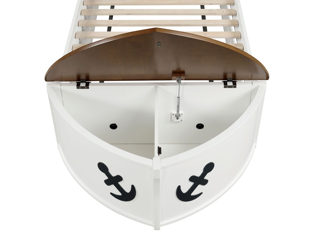 Twin Captain Bed, White/Oak - image 2