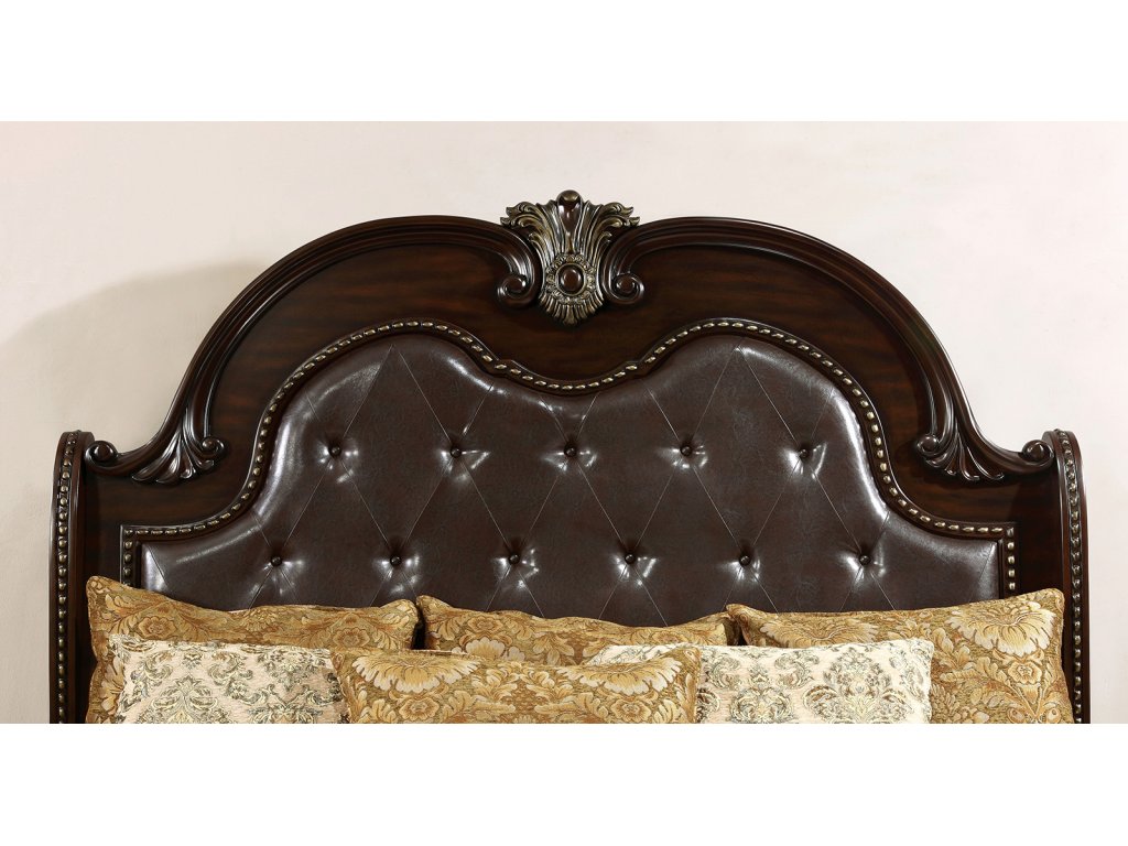 E.King Bed, Brown Cherry - image 1