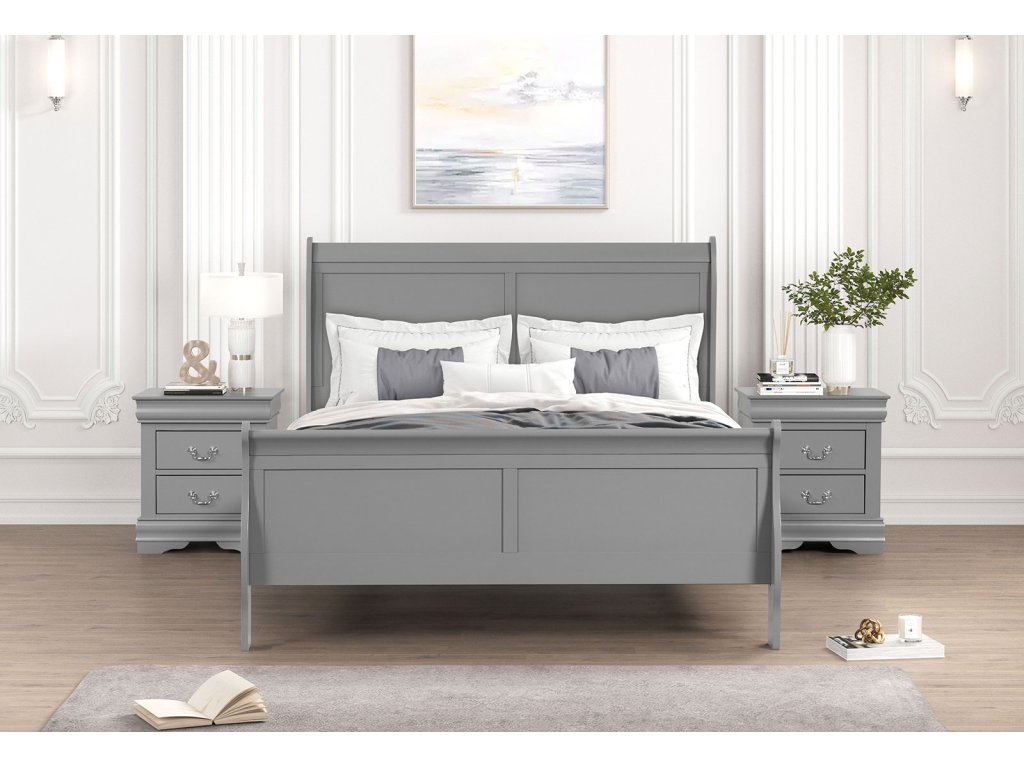 Queen Bed, Gray - image 1