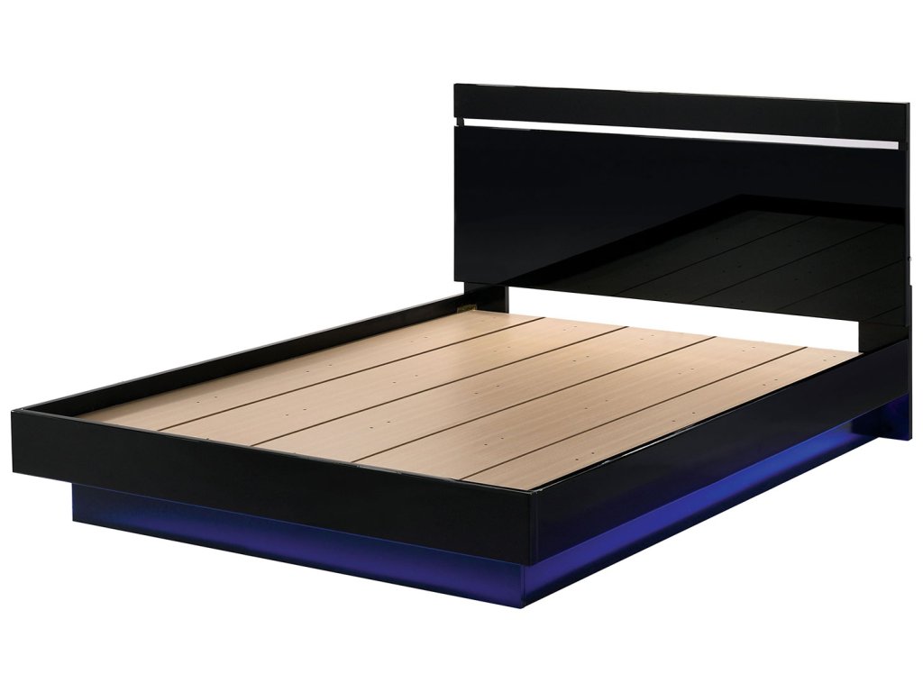 E.King Bed, Black/Chrome - image 2