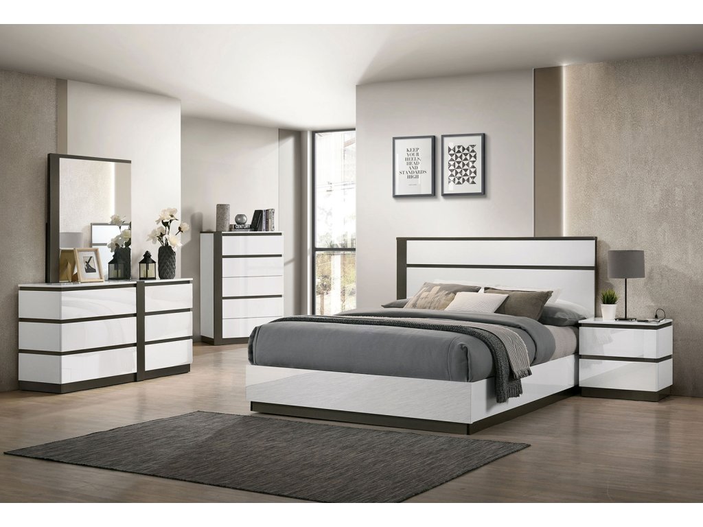 Queen Bed, White - main image