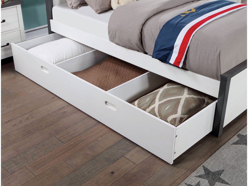 Twin Bed, White/Gray - image 4