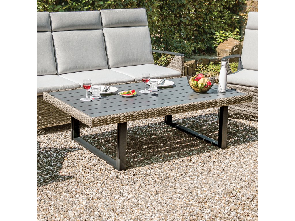 Height-Adjustable Table, Gun Metal/Brown/Gray - main image