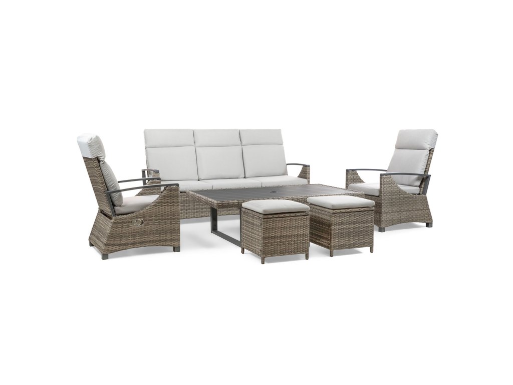 6 Pc. Patio Set w/ 2 Ottomans - main image