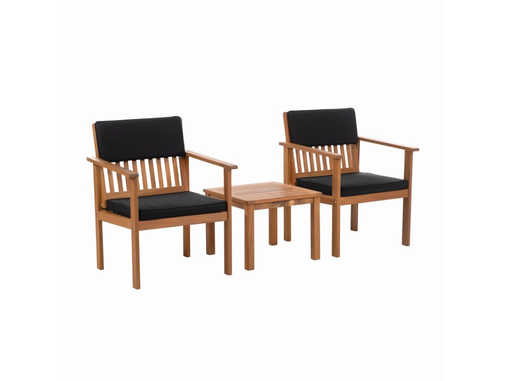 3 Pc. Patio Set, Natural/Black - image 1
