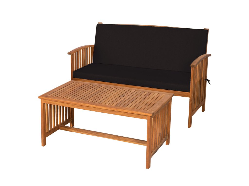 Table + Loveseat, Black/Natural - main image