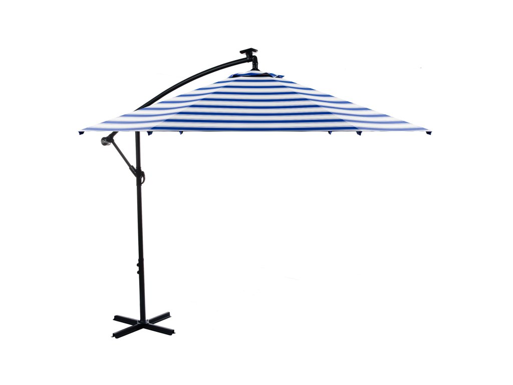 Cantilever Umbrella, Blue/White - main image