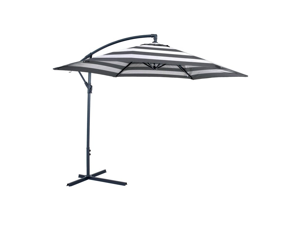 Cantilever Umbrella w/ LED, Black/White - main image