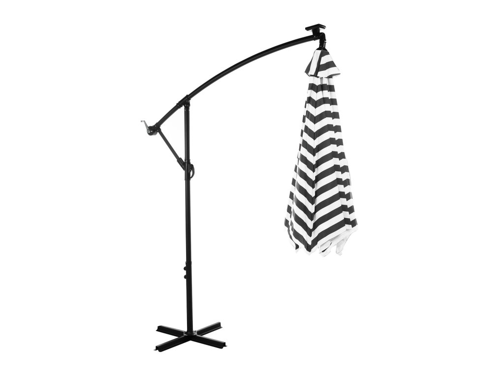 Cantilever Umbrella w/ LED, Black/White - image 2