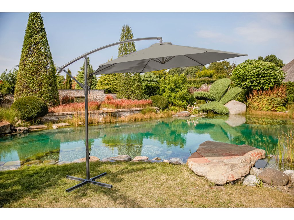 Cantilever Umbrella w/ LED, Graphite - main image