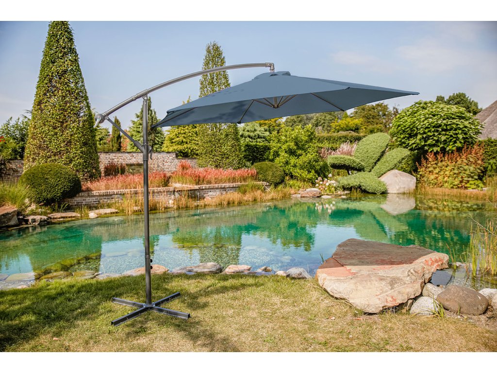 Cantilever Umbrella w/ LED, Light Sapphire - main image