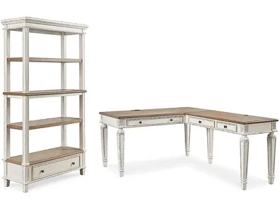 Realyn Home Office Desk and Bookcase