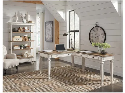 Realyn Home Office Desk and Bookcase