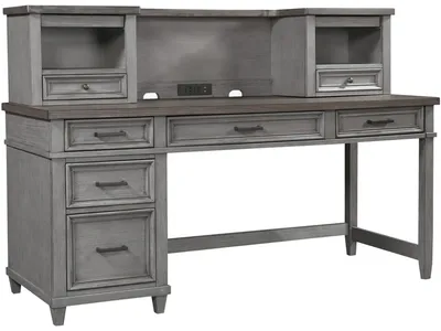 Single Ped Desk Hutch