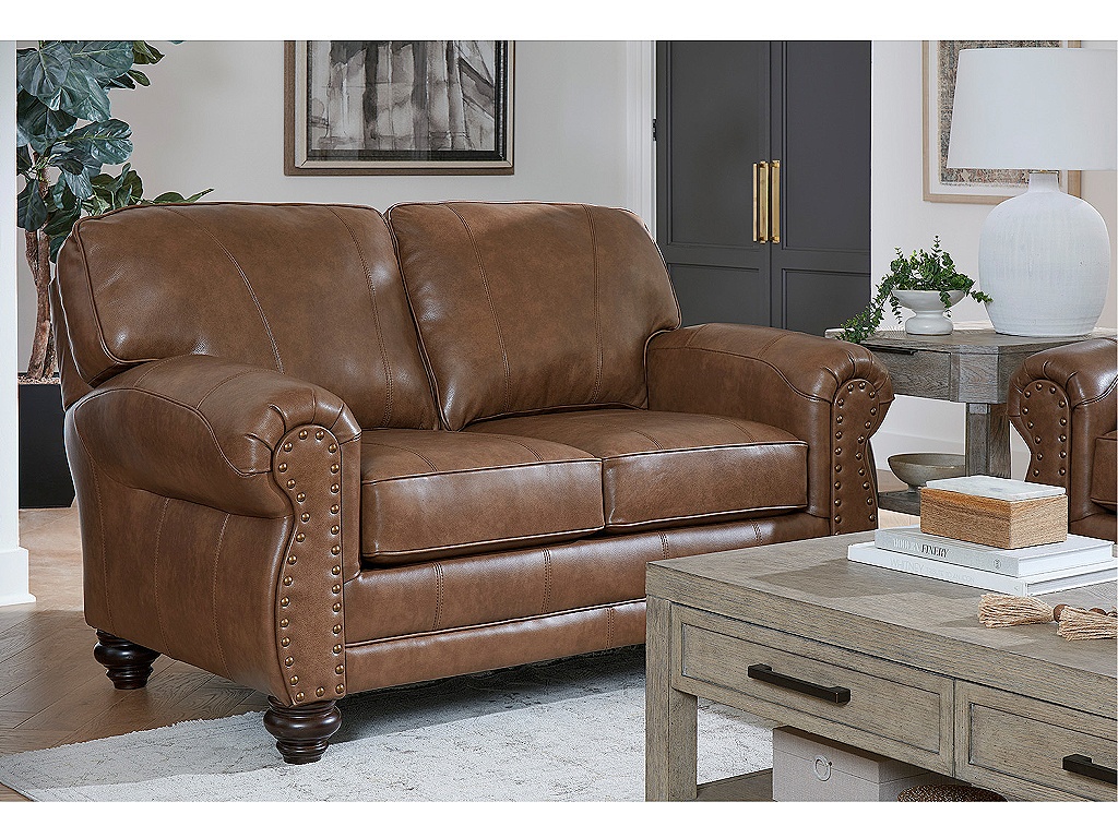 Noble Leather Stationary Loveseat - image 2