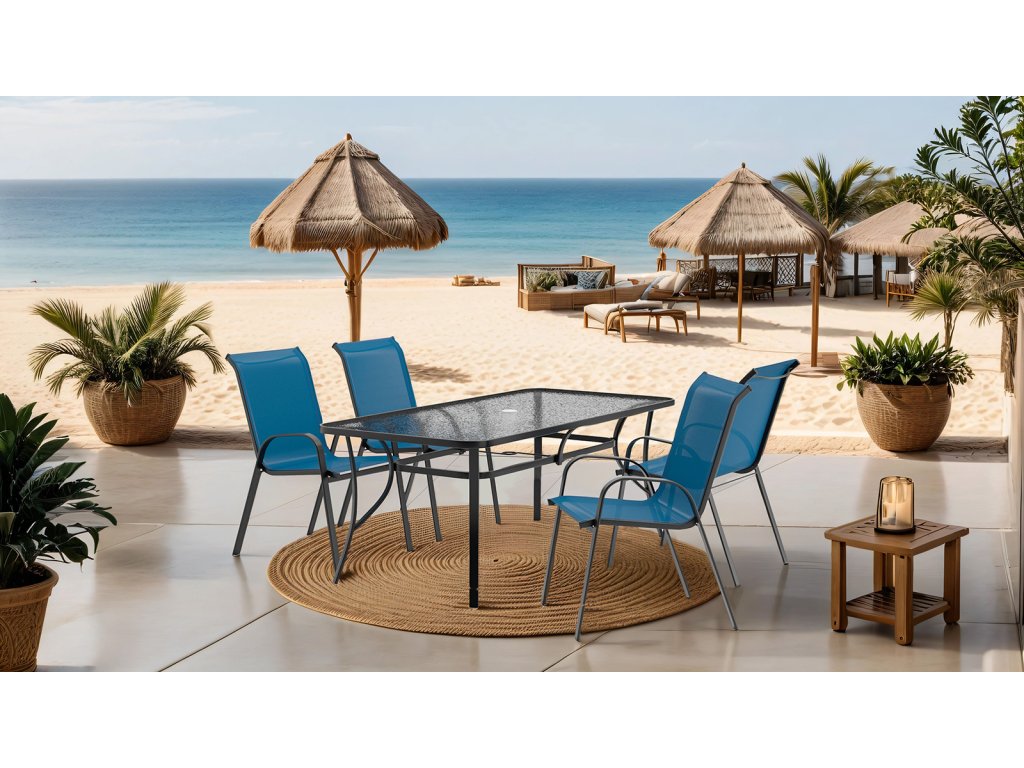 5 Pc. Outdoor Dining Set, Blue - main image