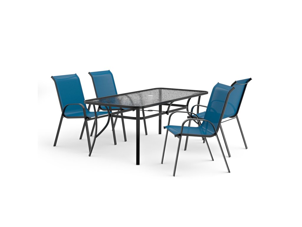 5 Pc. Outdoor Dining Set, Blue - image 1