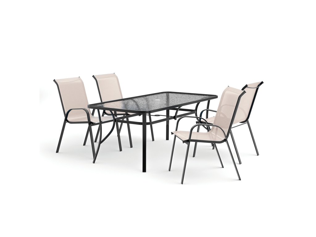 5 Pc. Outdoor Dining Set, Beige - main image