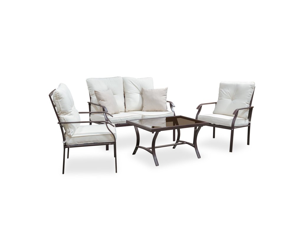 4 Pc. Outdoor Conversation Set, Beige - main image