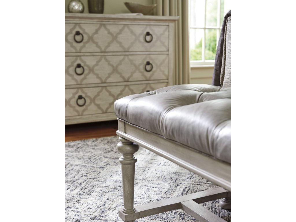 Bellport Leather Bed Bench - image 2