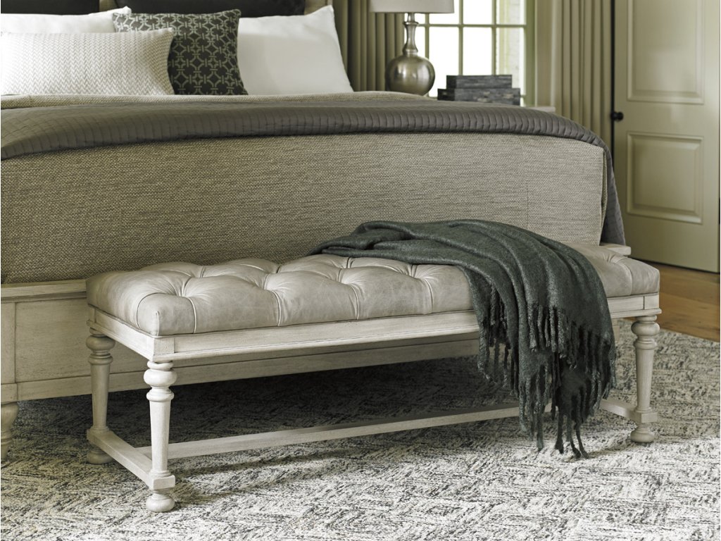 Bellport Leather Bed Bench - image 1