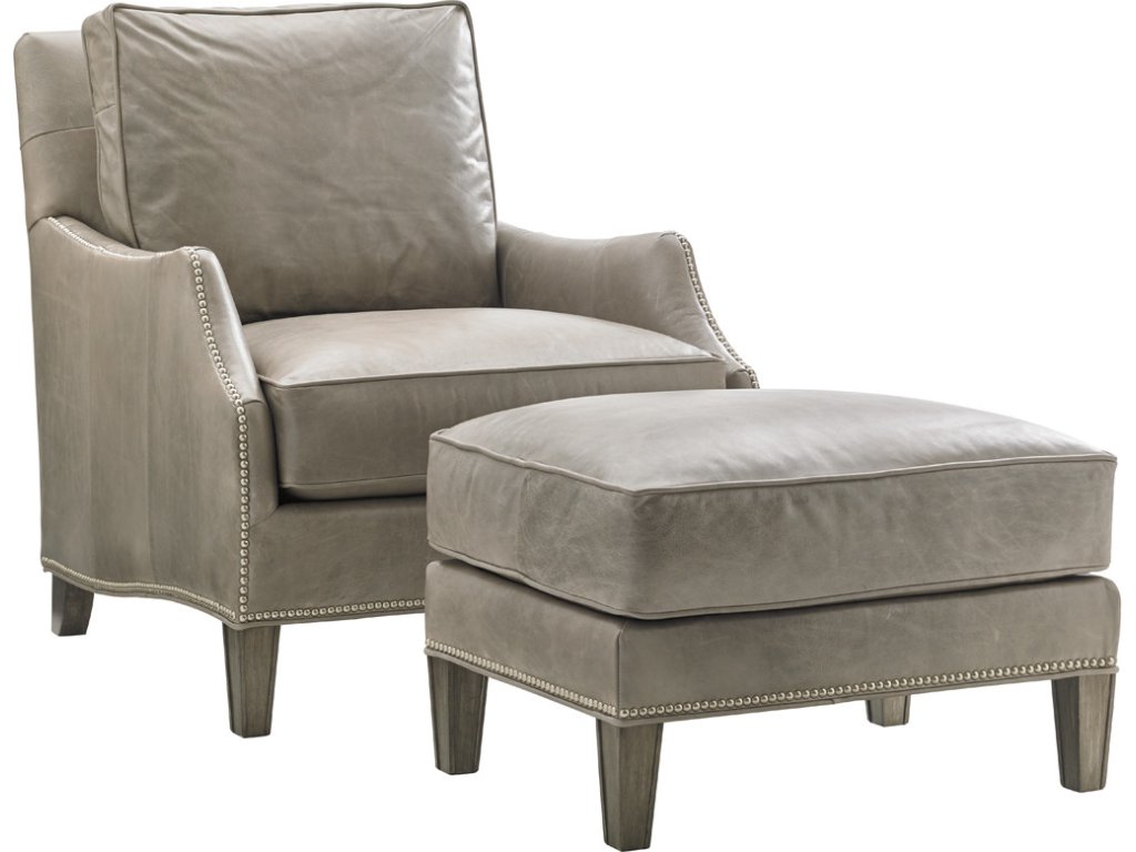 Ashton Leather Ottoman - image 1