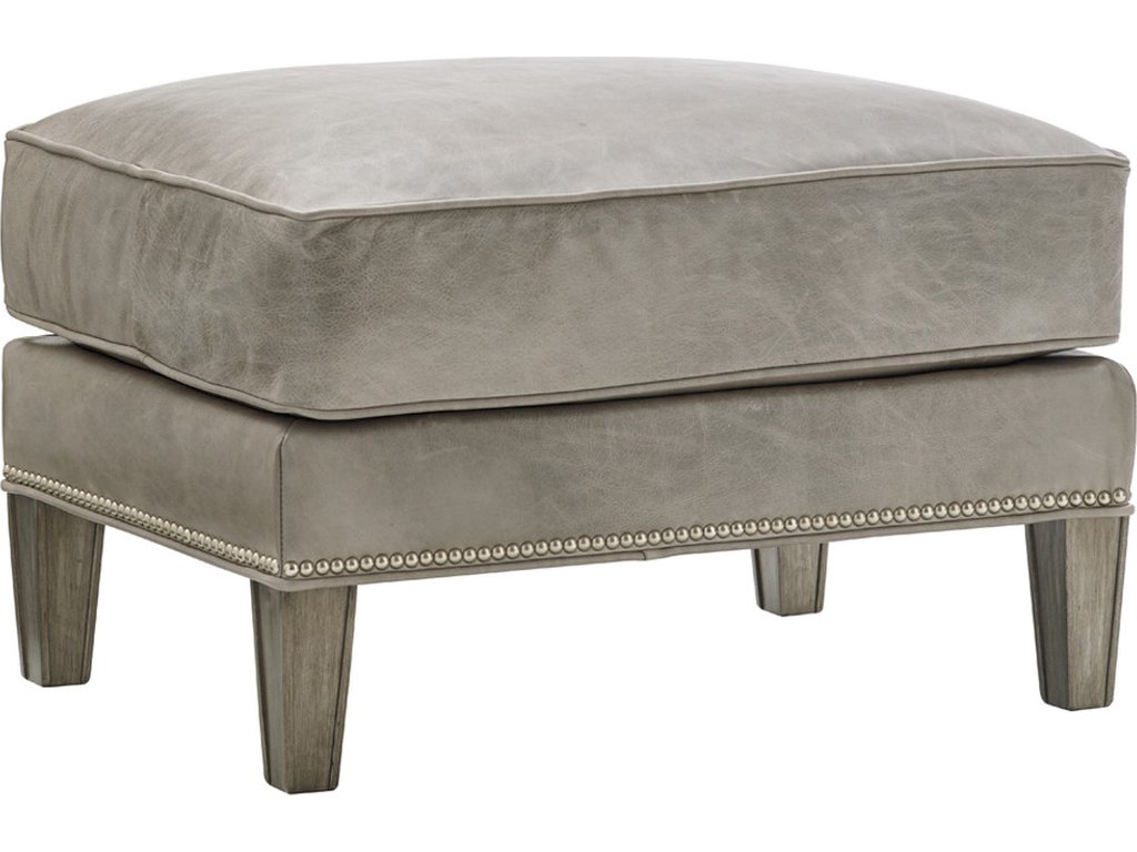 Ashton Leather Ottoman - main image