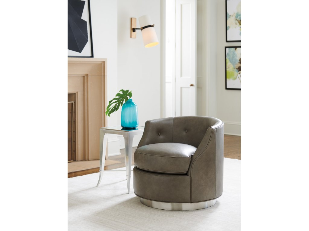 Piper Leather Swivel Chair - image 2