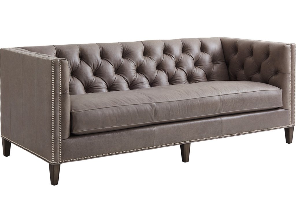 Monaco Leather Tufted Sofa - main image