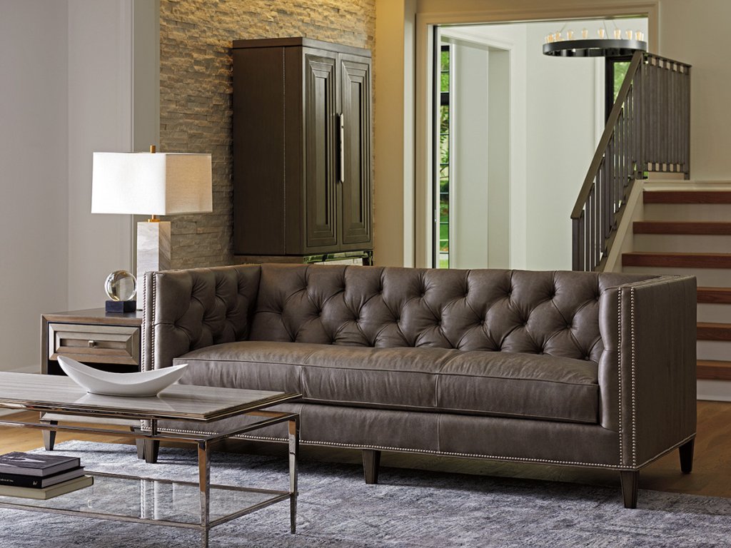 Monaco Leather Tufted Sofa - image 2