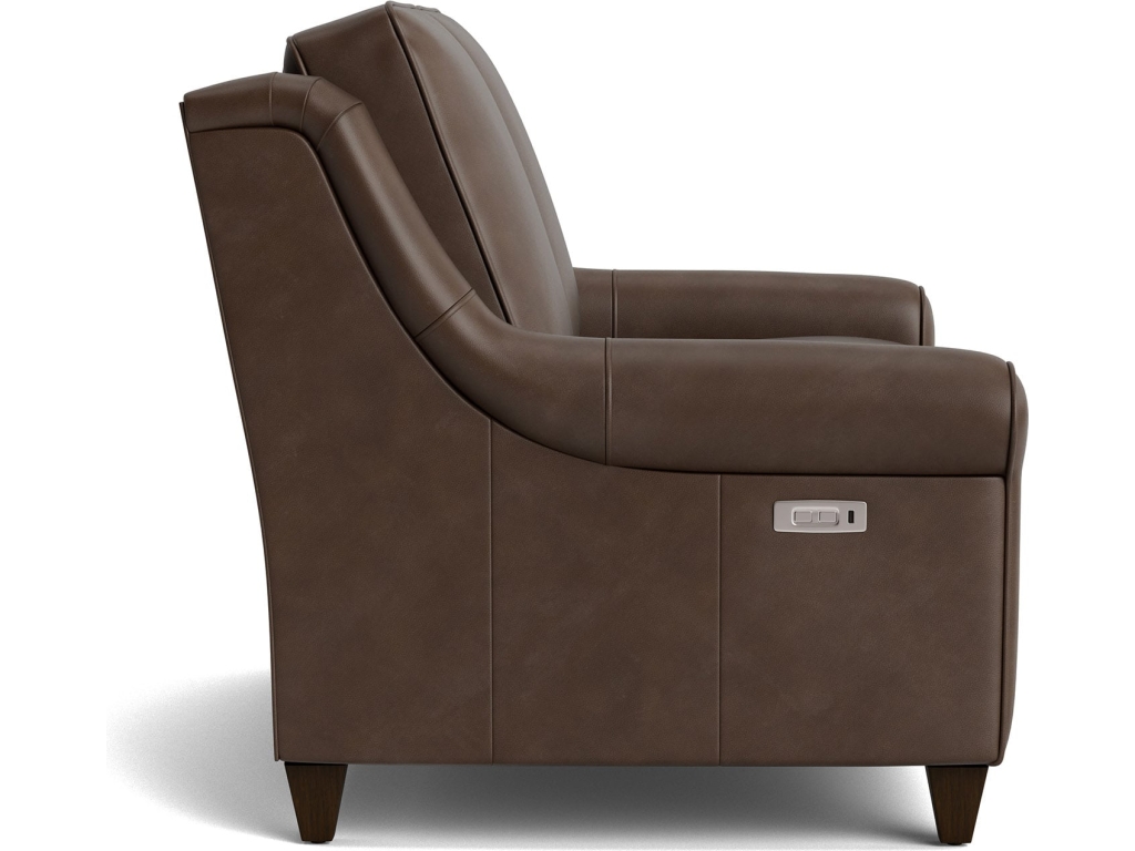 Magnificent Motion Reclining Leather Roll Arm Loveseat - image 2
