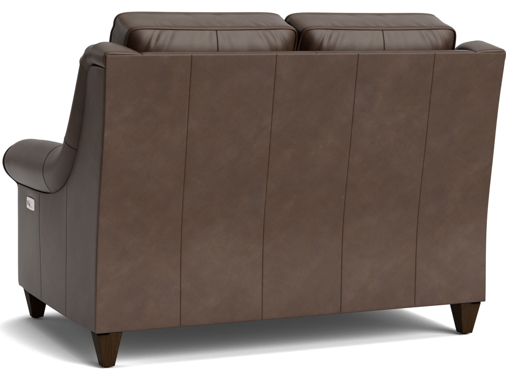 Magnificent Motion Reclining Leather Roll Arm Loveseat - image 4