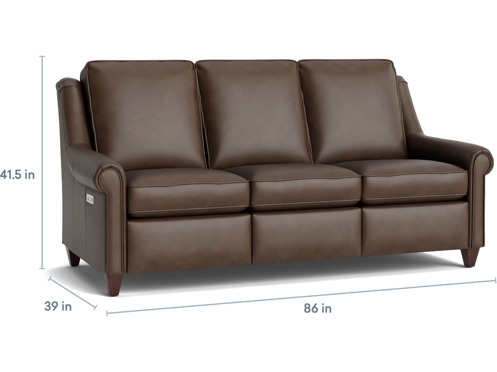 Magnificent Motion Reclining Leather Panel Arm Sofa - image 3