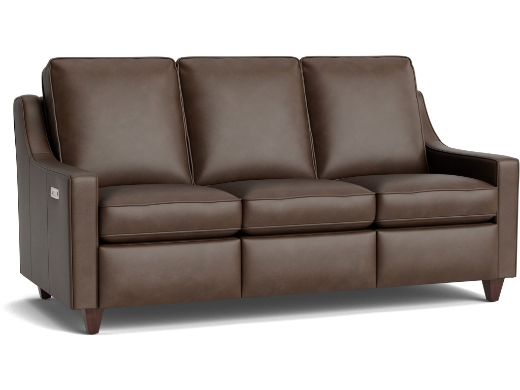 Magnificent Motion Reclining Leather Slope Arm Sofa - image 1