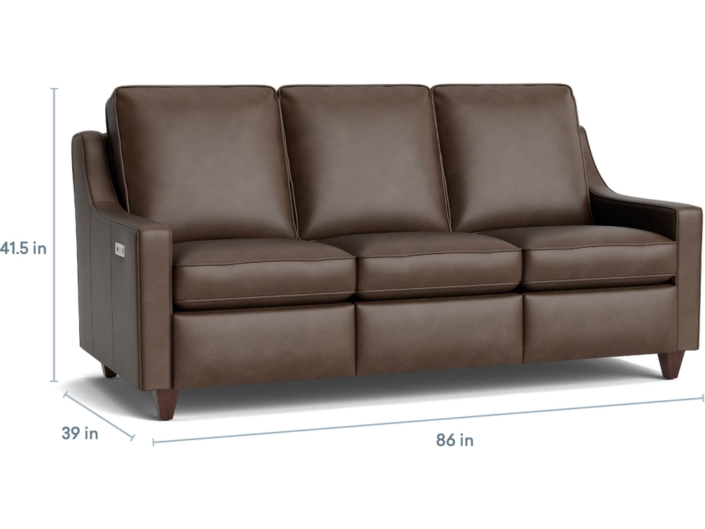 Magnificent Motion Reclining Leather Slope Arm Sofa - image 3