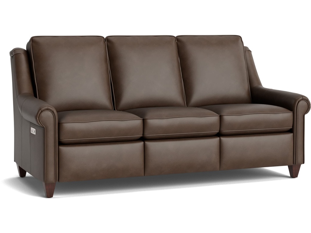 Magnificent Motion Reclining Leather Panel Arm Sofa - image 1