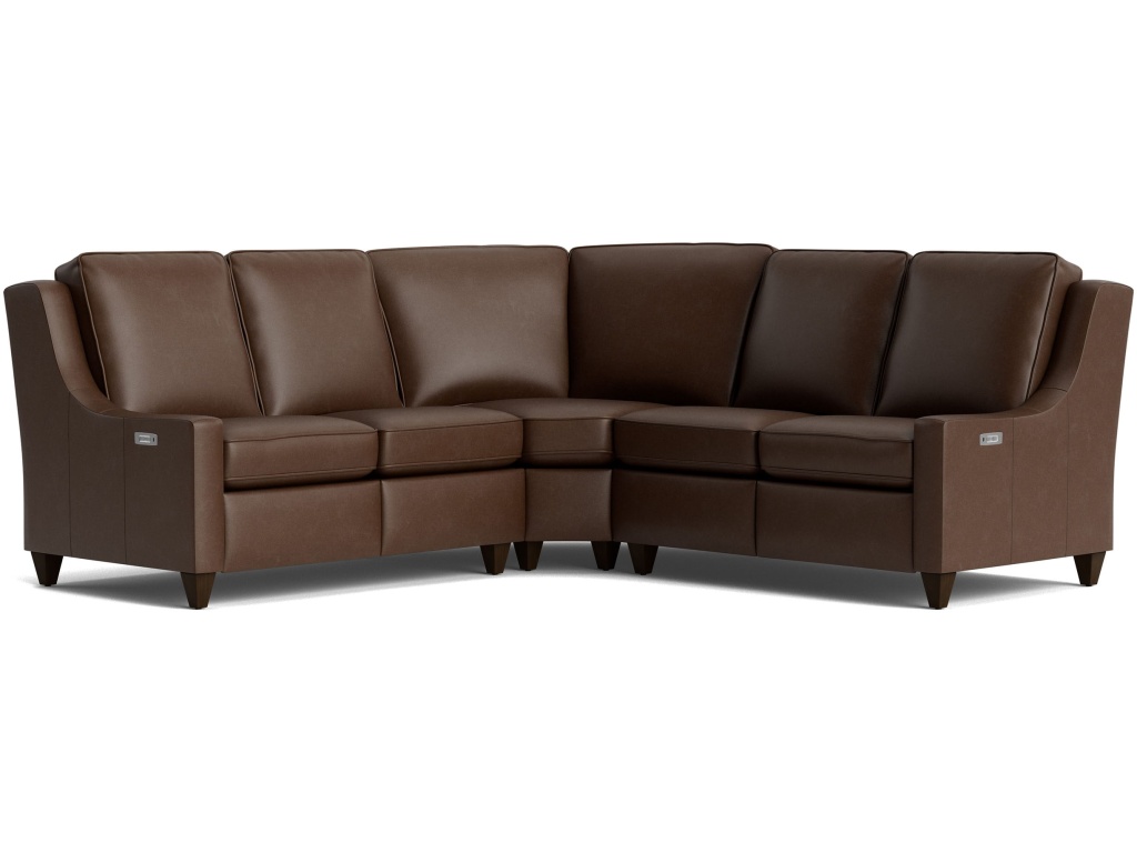 Magnificent Motion Reclining Leather Slope Arm Sectional - main image