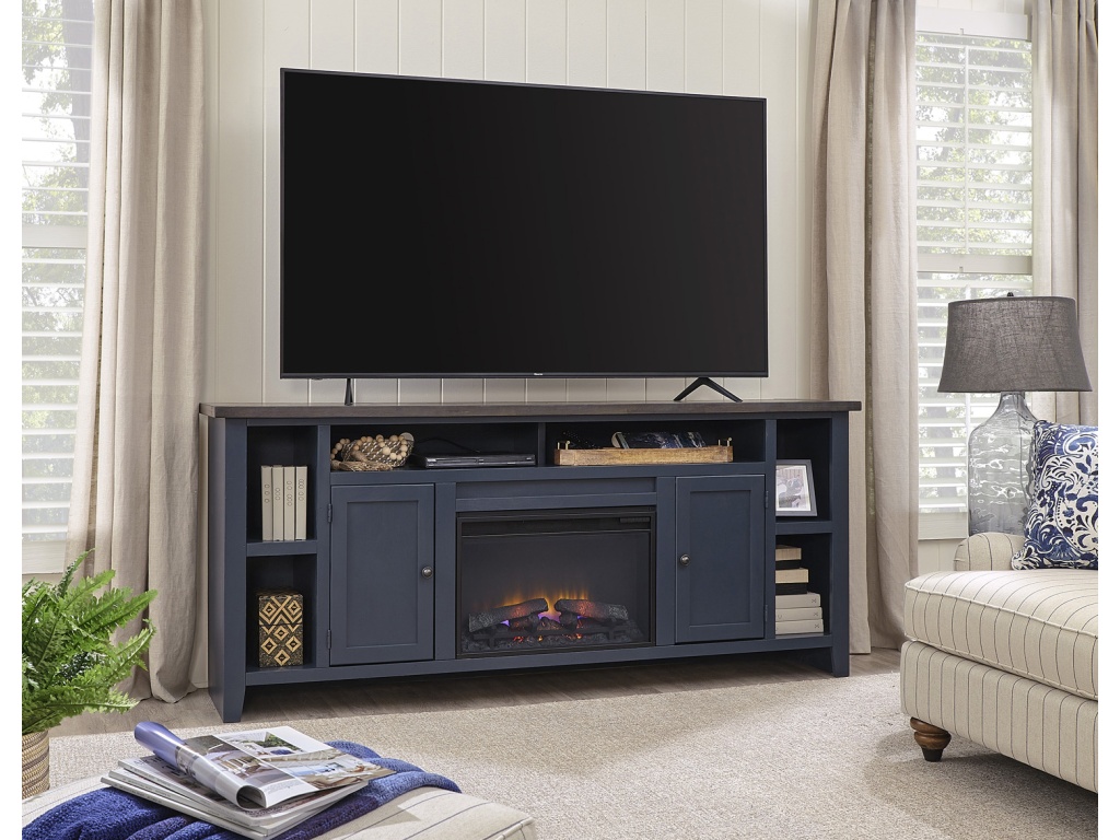 84" Fireplace Console W/ 2 Doors - image 1