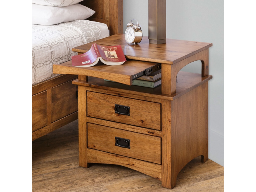 Country Value Woodworks Mission 2-Drawer Nightstand, alternate view 4