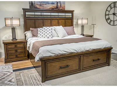 Taffenbrook King/California King Panel Headboard with Roll Slats