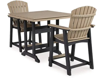 Fairen Trail Outdoor Counter Height Dining Table with 2 Barstools