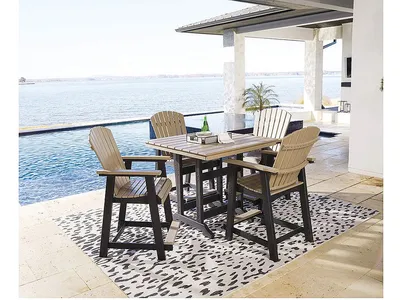 Fairen Trail Outdoor Counter Height Dining Table with 4 Barstools