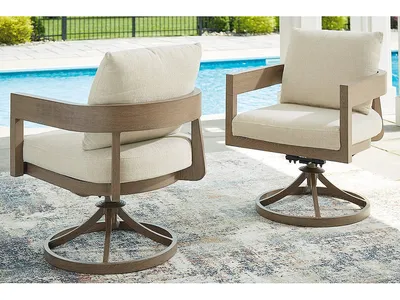 Serene Bay Outdoor Swivel Dining Chair with Cushion (Set of 2)