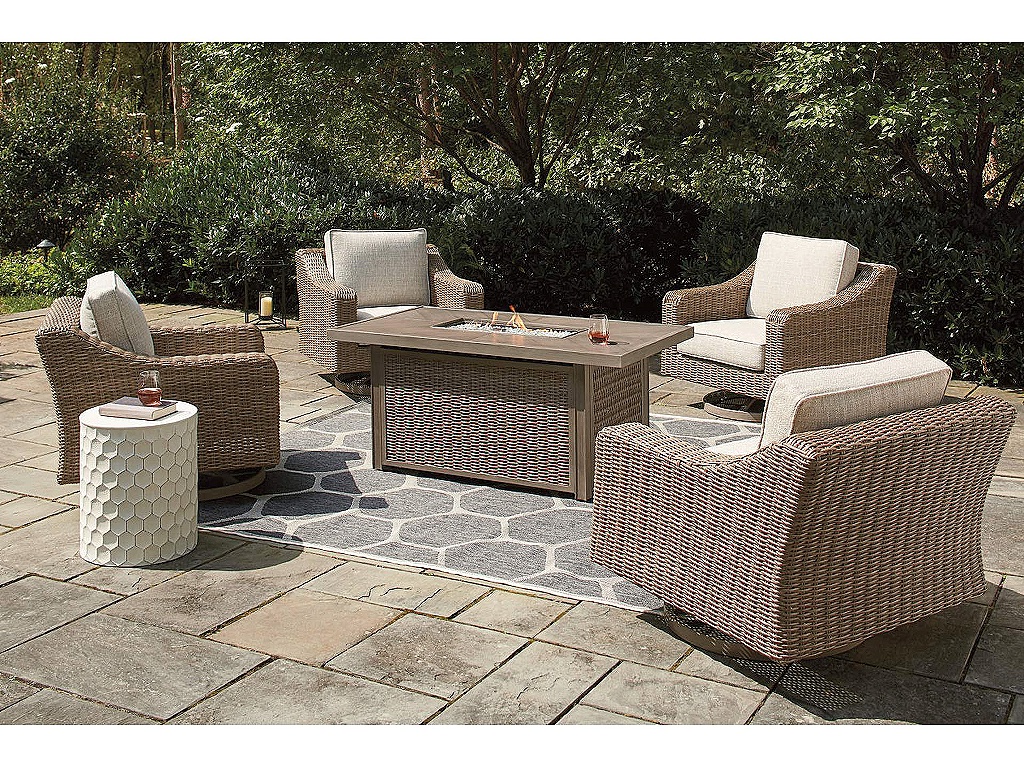 Beachcroft 5-Piece Outdoor Fire Pit Table with 4 Chairs - main image