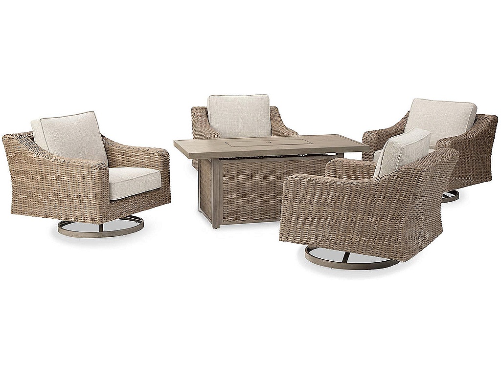 Beachcroft 5-Piece Outdoor Fire Pit Table with 4 Chairs - image 1