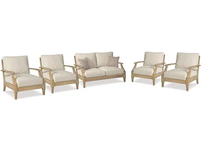 Clare View Outdoor Loveseat and 4 Lounge Chairs